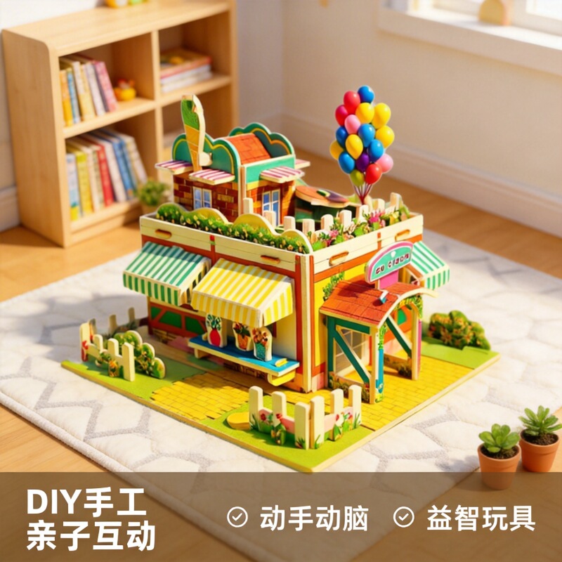 3D Stereo Puzzle Collection, Building Blocks, Early Education, Kindergarten, DIY Handmade Assembly Toys, Small Gifts, Puzzle Bean Supplement Pack