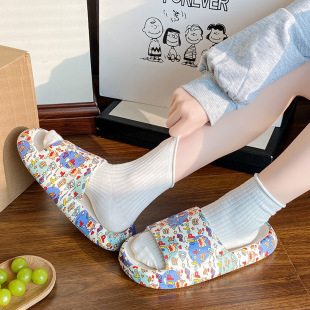 Slip-on Slippers Women's Summer Household Women's Shoes Home Casual Thick Sole Non-slip Outfit Home Wholesale Couple Slippers Women