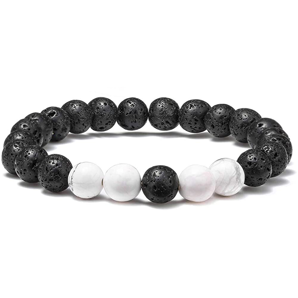 Amazon popular 8mm Ojo de Tigre piedra volcánica pulsera energía lava piedra pulsera al por mayor