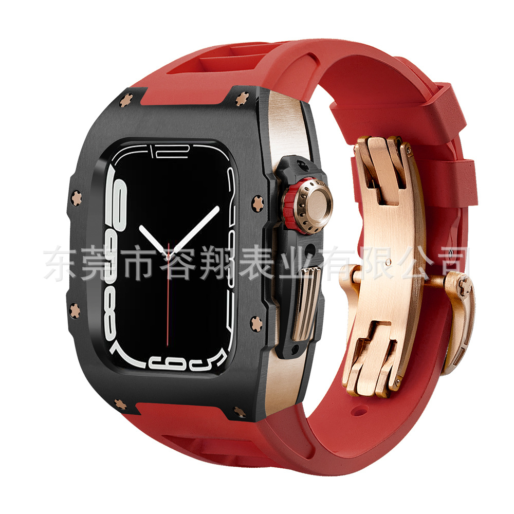Adecuado para Apple applewatch 8/7/6/5 modificado reloj Correa protectora Shell iwatch caja de reloj de acero inoxidable