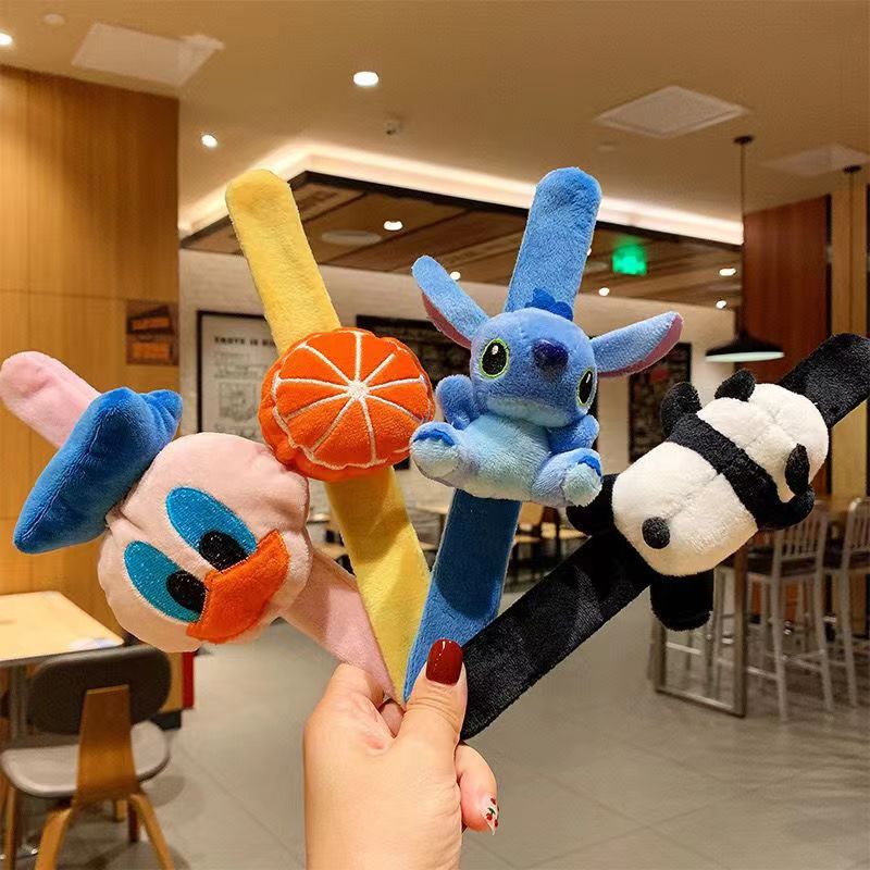 Cute cartoon children's snap ring bracelet plush accessories holiday gift wristband doll hair curler