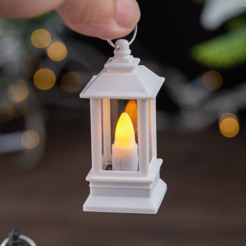 LED ミニ小さな正方形ランプ装飾品クリスマス電子キャンドルライトレトロポータブルポニーランプ燭台ベッドサイドナイトライト|undefined