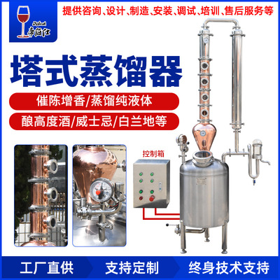 [100L电加热塔式蒸馏器带电控柜蒸馏威士忌白兰地蒸酒机酿酒设备]