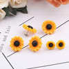 Fresh earrings solar-powered, yellow resin, European style, sunflower, wholesale