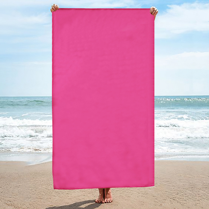Toalla de playa de secado rápido de microfibra ultrafina, portátil, de doble cara, tipo terciopelo, con protección solar y logotipo personalizado, suministro directo de fábrica