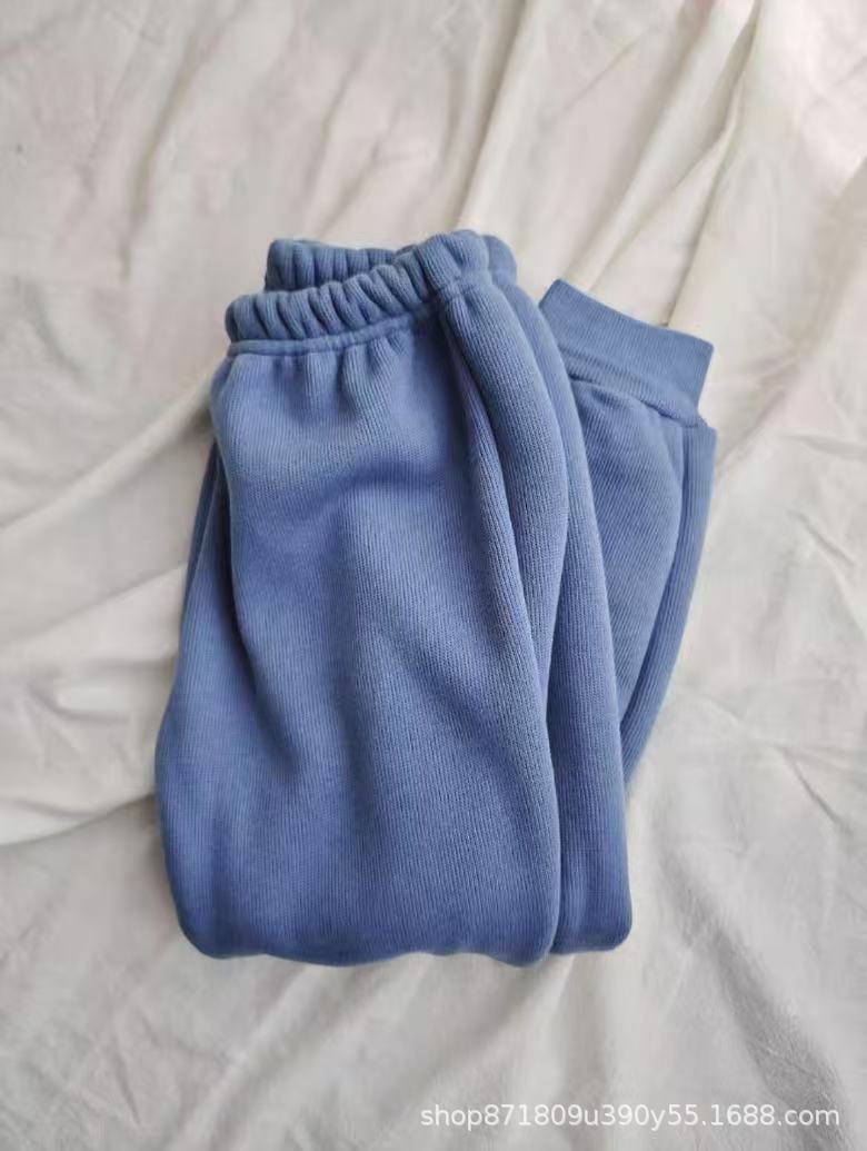 블루 플리스 소프트 팬츠