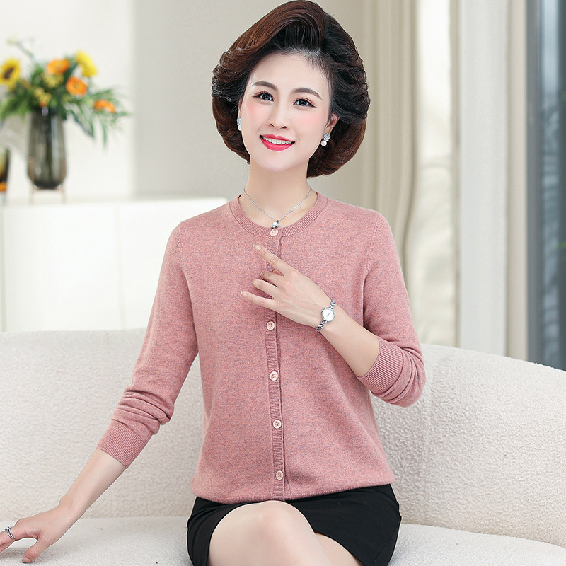 Brand 100 Cashmere Sweater Cardigan Women's 2024 Autumn and Winter New Casual Knitted Top All-match Women's Sweater Jacket