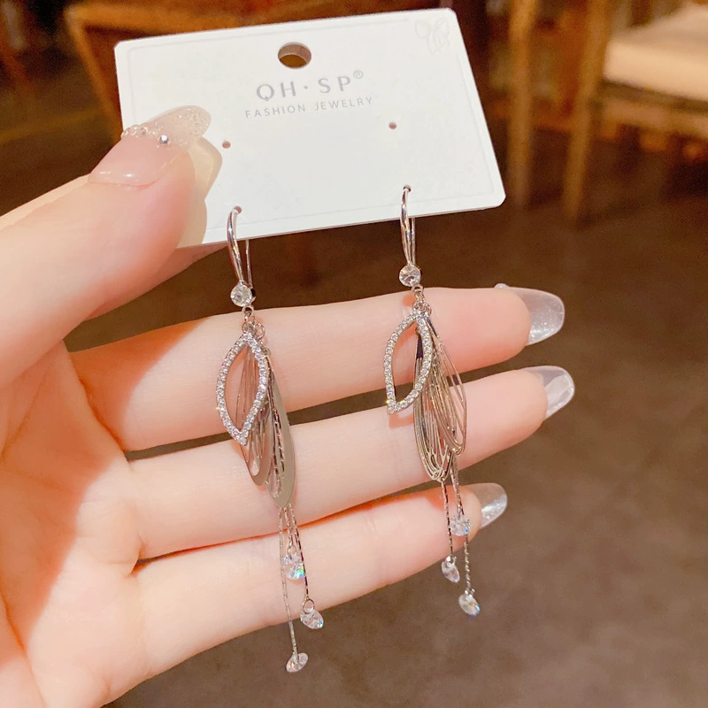 Long goods with tassels, design earrings, internet celebrity, fitted