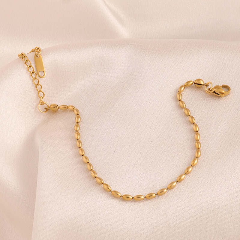 304 Stainless Steel Material Eye, Solid Color Pattern PVD Coated Real Gold Plated Eye Solid Color 304 Stainless Steel Simple Style Waterproof Non Tarnish 304 Stainless Steel Lobster Trigger Clasp Closure Bracelets