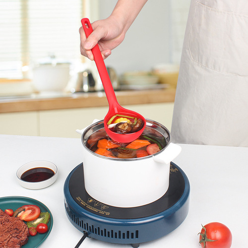 Silicone Soup Spoon Set Direct Manufacturer Sale, Integrated Design, Deep Soup Spoon, Kitchen Durable High-Temperature Non-Stick Soup Ladle, Household Spoon