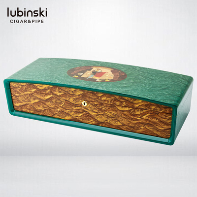 鲁宾斯基雪茄保湿盒罗密欧古巴雪松木烤漆大容量LUBINSKI雪茄盒|ms