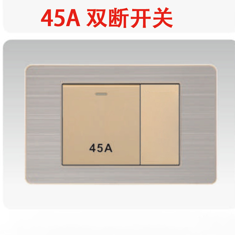 Panel de enchufe de metal estándar estadounidense de acero inoxidable dibujado oro tres agujeros Taiwan conmutador USB suministro directo de fabricantes de enchufes