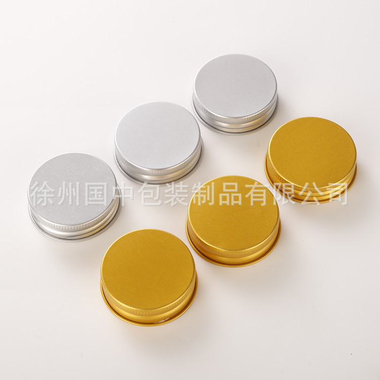 42牙玻璃调料瓶铝盖 螺纹口饮料瓶盖 42mm药膏螺纹卷边盖加厚盖