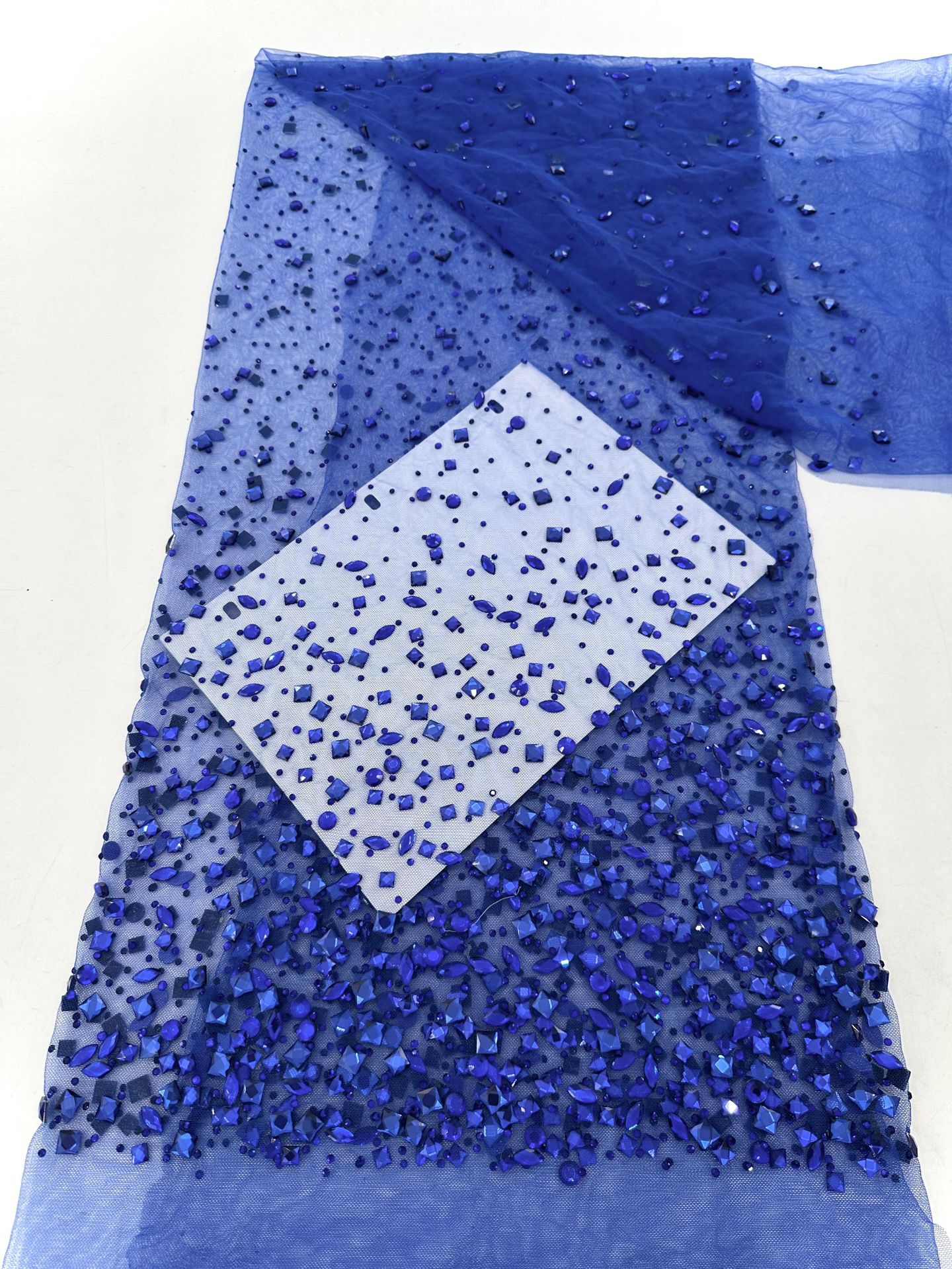 Comercio exterior transfronterizo nuevo vestido de novia tejido de moda completo degradado malla de diamantes calientes tejido de traje de alta calidad