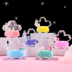 創意花朵入油漂浮擺件高漂學生桌面裝飾筆插油滴發光流沙解壓擺件