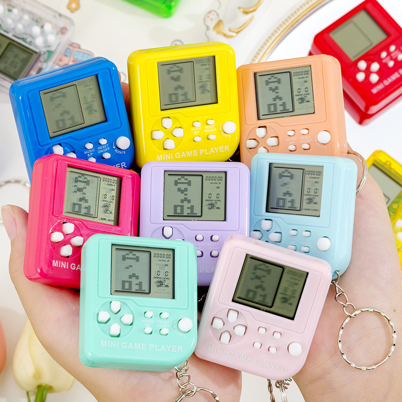 Cross-Border Tetris Game Console Handheld Mini Toy Nostalgic Classic Game Console Keychain Pendant Wholesale