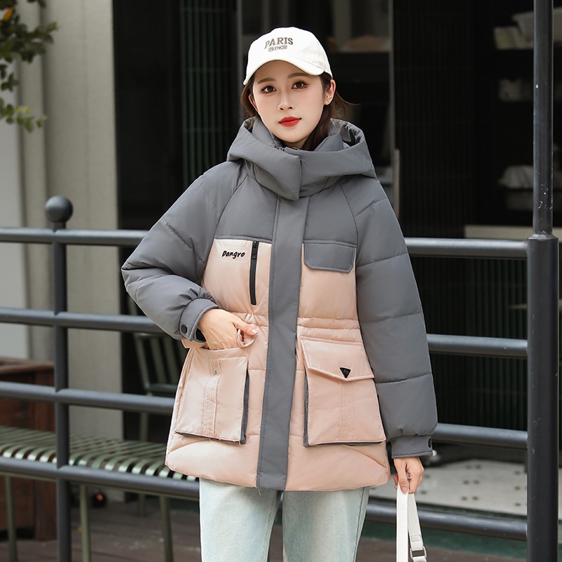 2025 invierno nuevo estilo de chaqueta de algodón de pluma de moda para mujeres, chaqueta de algodón cálido y casual gruesa