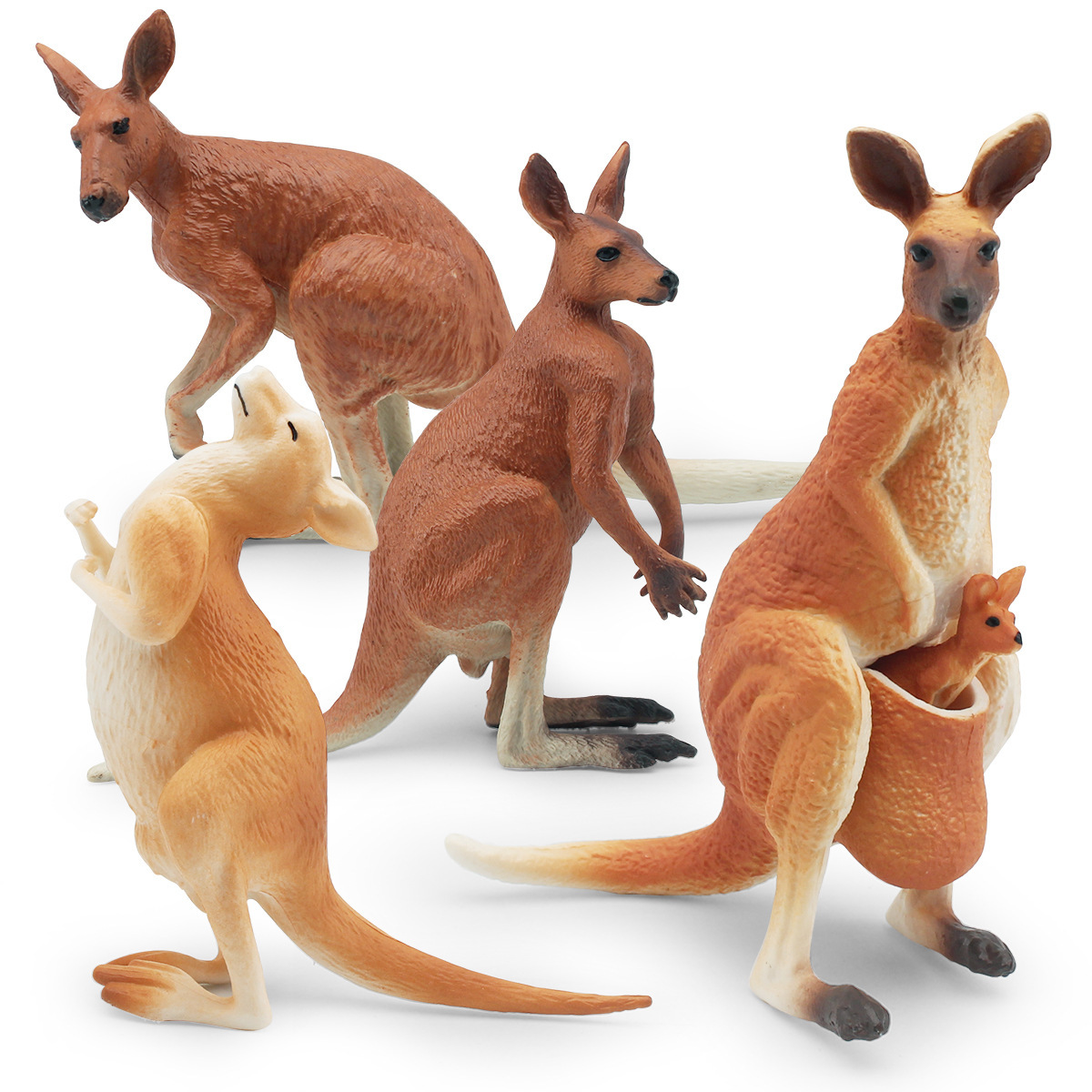 Source manufacturer simulation grassland mammal kangaroo model Australian kangaroo mother and child static ornaments toy