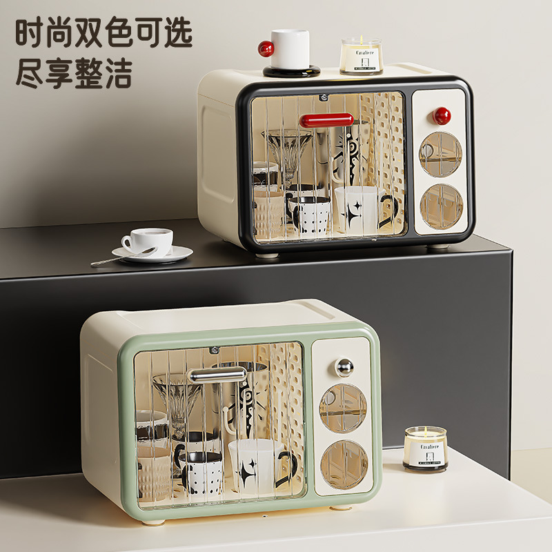 【厳選】収納キャビネット ベビー食器収納ボックス 大容量 リビング 防塵 水切りキャビネット 食器棚