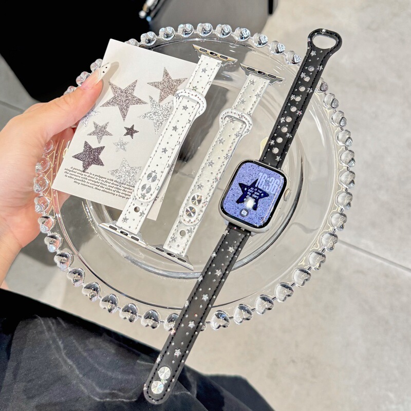 Suitable for Apple Watch 10 S11, starry double buckle leather strap, Huawei 11 Fit5 GT6, Xiaomi wristband Suitable for Apple Watch 10 S11, starry double buckle leather strap, Huawei 11 Fit5 GT6, Xiaomi wristband