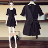 Real shot 2021 Summer wear new pattern Large Women's wear fashion Mosaic Chiffon shirt shorts Fat sister Western style Show thin suit