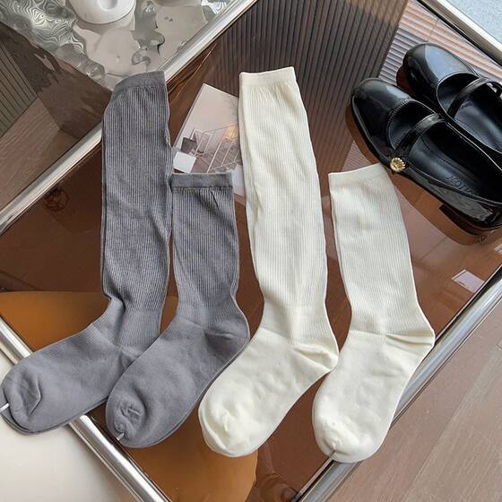 Mesh socks children's summer thin stockings solid color piled socks breathable calf socks boneless half high academic style