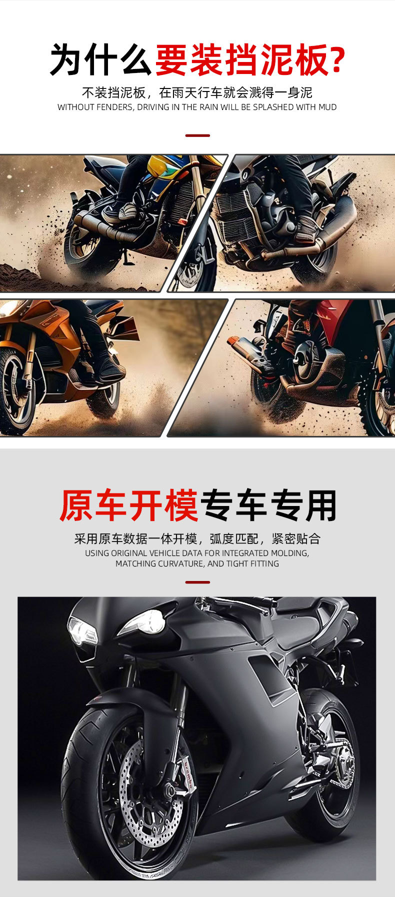 Suitable for Ducati DUCATI 848 1098 1198 motorcycle mudguard front tire mudguard splash guard