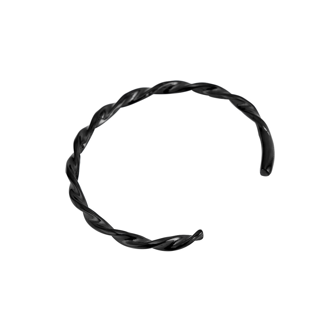 Thread Rotating Open Fashionable Popular Titanium Handicraft Stainless Steel White Men's and Women's Bracelet_voghion.com