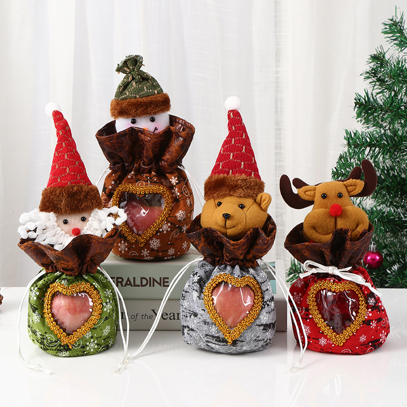 Christmas Apple Bag, Christmas Eve Gift Bag, Drawstring Apple Box, Children's Cartoon Candy Bag 