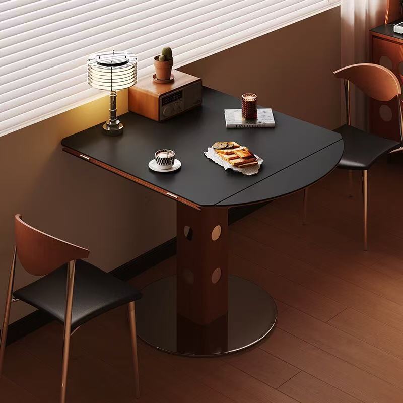 Mesa de comedor plegable cuadrada de madera sólida, mesa redonda de madera sólida, mesa redonda multifuncional para el hogar
