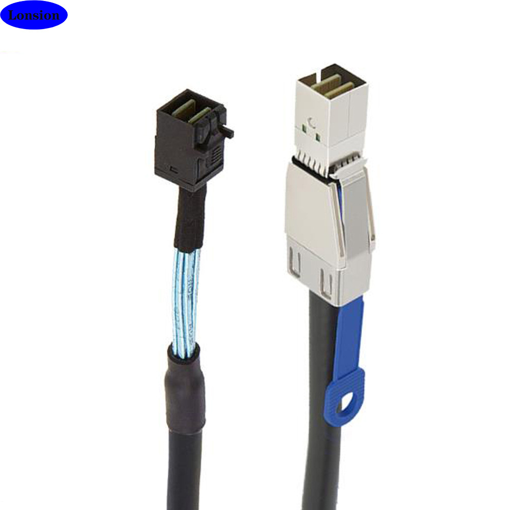 Câble JMT Mini SAS HD SFF-8644 Vers SFF-8643 (50 Cm) - Transfert Haute Vitesse 12 Gbit/s - Compatible SAS 3.0, SATA, Branchement à Chaud