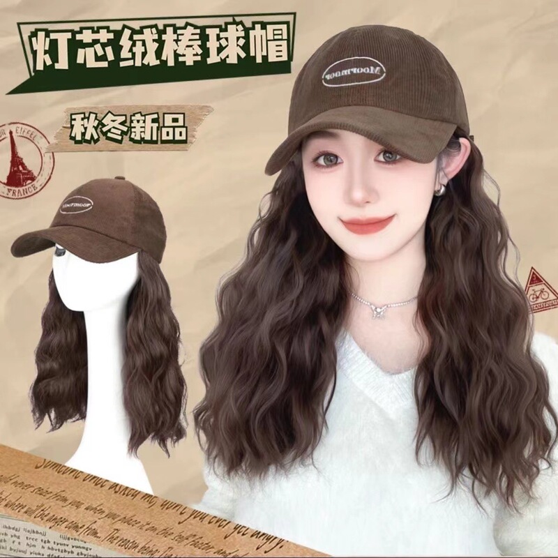 Tingzi wig/corduroy cap wool roll wig one-piece fashion face small artificial hat wig Tingzi wig/corduroy cap wool roll wig one-piece fashion face small artificial hat wig