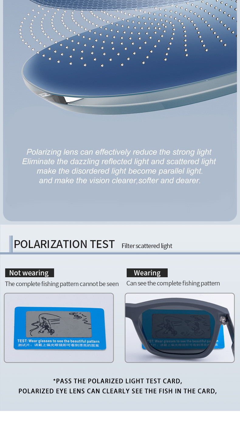 Neue modische eckige polarisierte Sonnenbrillen für Männer - persönlicher Trendy-Look mit Premium-Gefühl, UV-Schutz für draußen und Angeln, Herren-Sonnenbrille für den Export