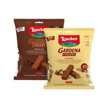 loacker意大利莱家手指饼干巧克力涂层散装威化零食125g经典威化