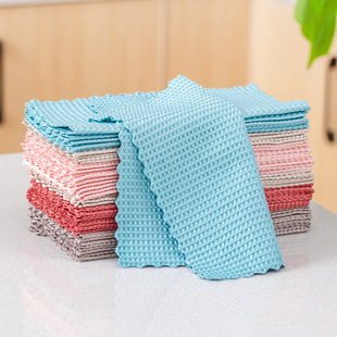 Fish scale rag dish cloth scouring pad loom lazy kitchen bowl cloth housework cleaning towel disposable thick