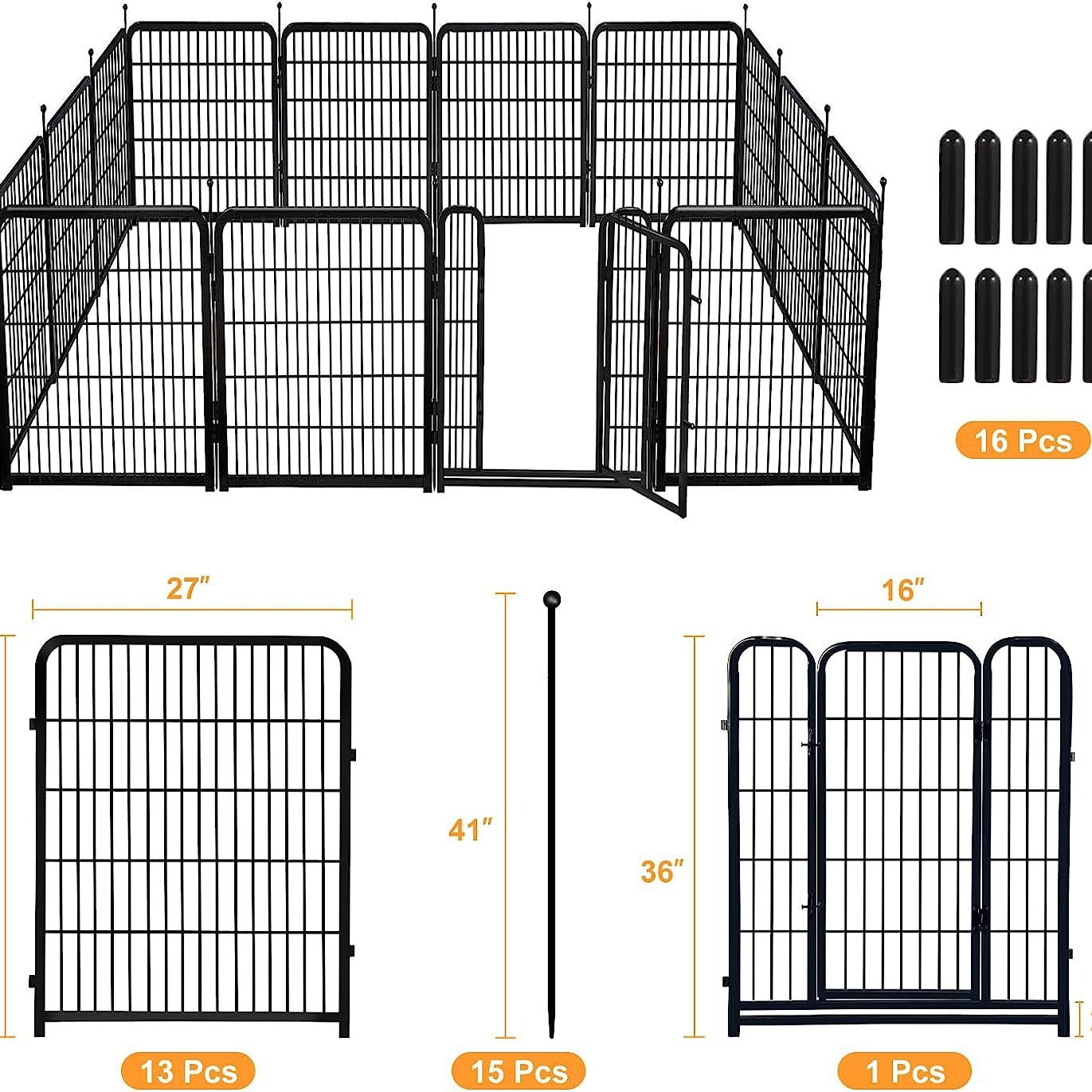 Valla metálica de hierro resistente, ideal para patios, jardines o áreas de mascotas en interior y exterior image 5