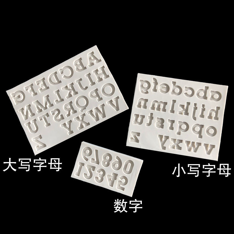26 letras inglesas tamaño molde de silicona digital creativo hornear decoración arcilla epoxi cerámica suave