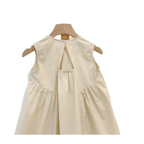 Summer  New Girl's Dress for Baby Girls, Trendy Children's Sleeveless Dress, Fashionable Street Style Simple Backless Dress