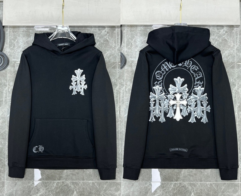 25ss正确版Chrome Hearts 克罗伈十字架连帽卫衣百搭潮流时尚批发|undefined