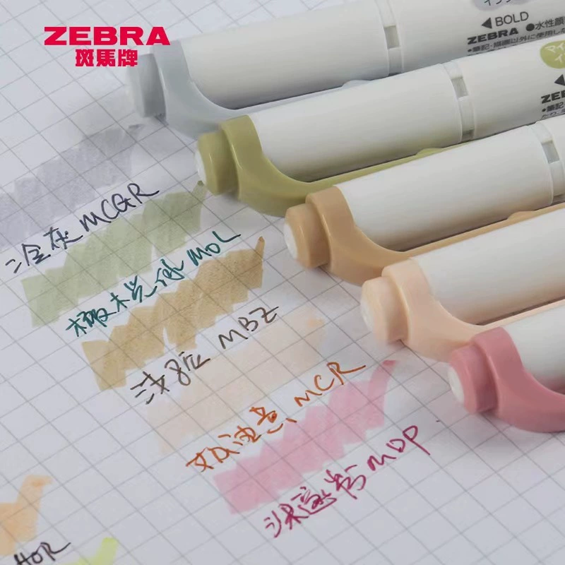 Двусторонние фломастеры Zebra Mildliner, пастельная новая цветовая серия, двойной наконечник 0,5/2,5 мм