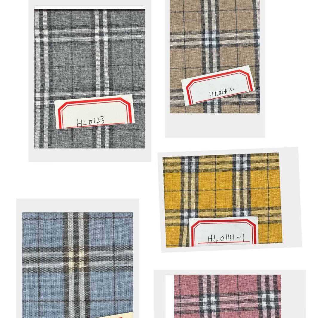 经典涤棉平纹时尚格子布服装设计师外贸时装梭织面料厂家直销现货