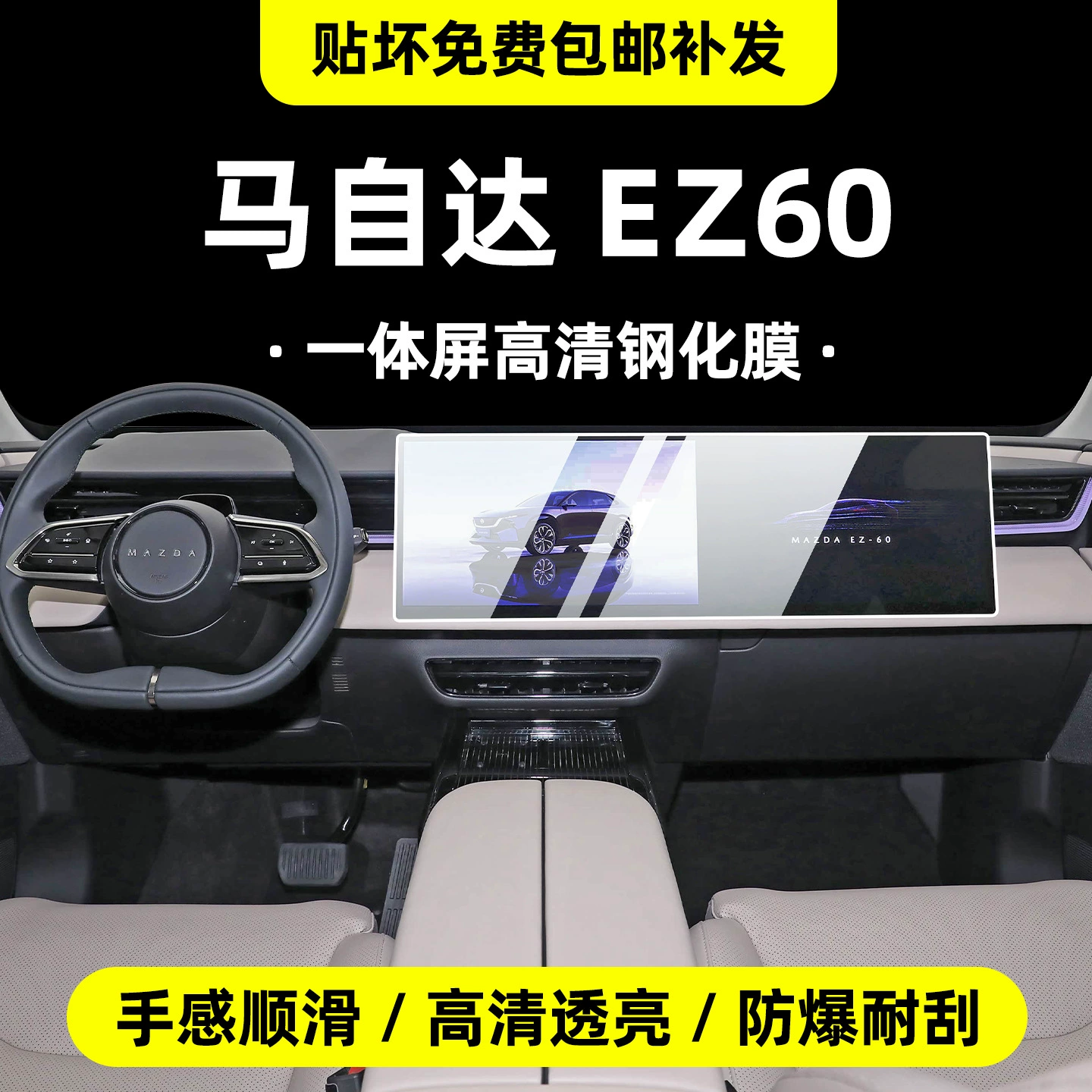 Подходит для Mazda ez60, внутренняя защитная пленка, центральная панель, навигационный экран, закалённая пленка, модификация ручки двери для B-пиляры
