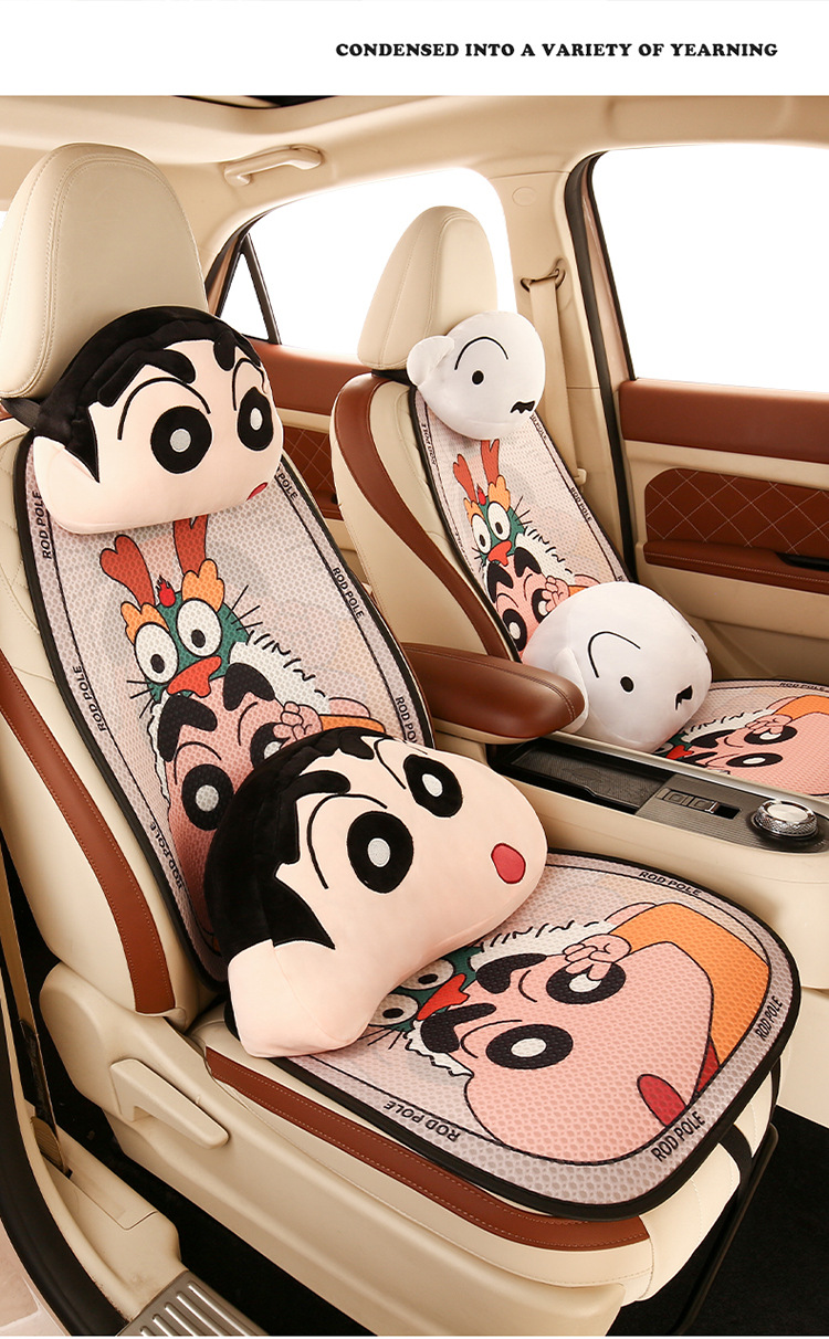 Car seat cushion four seasons universal cartoon seat cushion girl car seat cover fabric new seat cover half non-slip