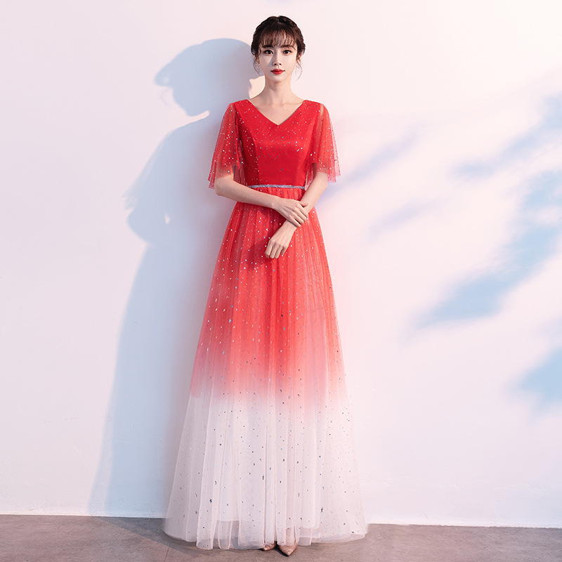 Vestido de traje de coro grande vestido nuevo coro adulto etapa traje rendimiento vestido recitación