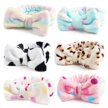 厂家批发欧美简约束发带秋冬可爱蝴蝶结发带洗脸运动化妆防滑发箍