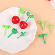 日本儿童便当装饰签四叶草叶子形状水果叉可爱树叶水果签子批发