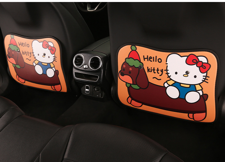 Women's Cute Cartoon Kitten Car Seat Back Anti-Kick Pad Car Seat Back Anti-Fouling Pad Rear Anti-Dirty Pad