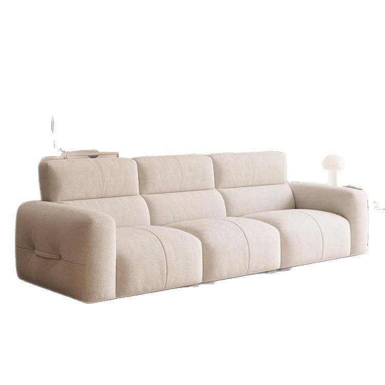 Nuevo sofá de tela de garra de gato estilo crema moderno simple sala de estar línea recta ultra profunda asiento amplio sofá de tela