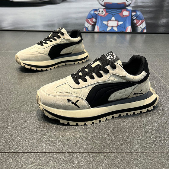 Men's Shoes sneaker Fashion Casual All-match Torre Shoes Forrest Gump Shoes Breathable Comfortable Retro Autumn and Winter Thick Sole Trendy Shoes