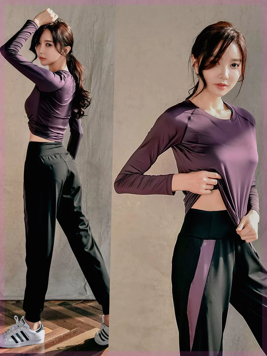 Yoga clothing, uniform, autumn quick dry sports suit for leisure for gym, loose fit, for running, internet celebrity